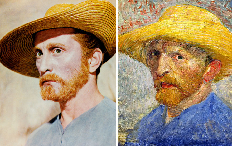 Kirk Douglas che interpreta Vincent Van Gogh in Brama di Vivere
