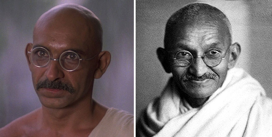 Ben Kingsley che interpreta Mohandas Karamchand Gandhi In Gandhi