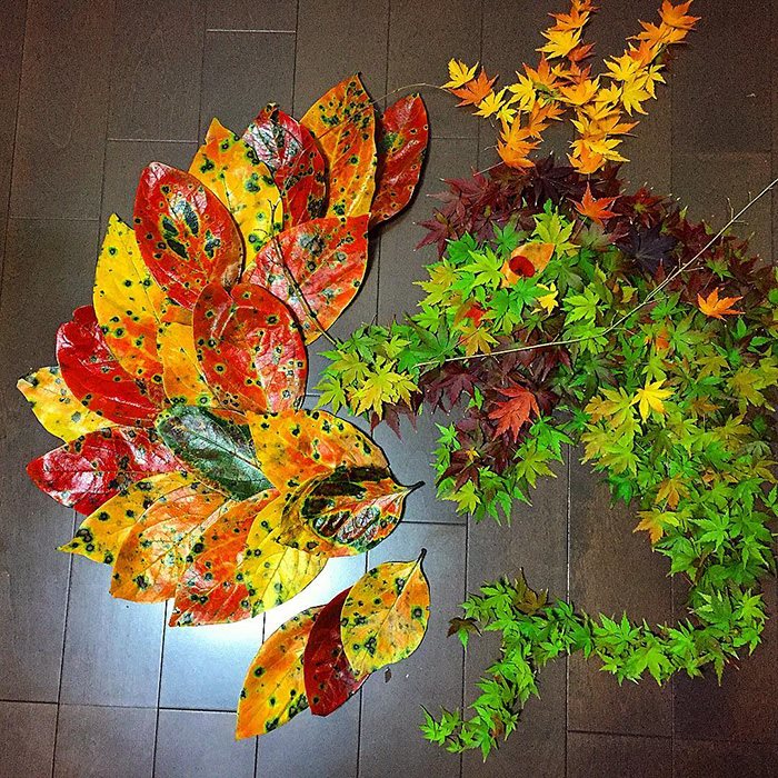 ochiba art, arte delle foglie cadute