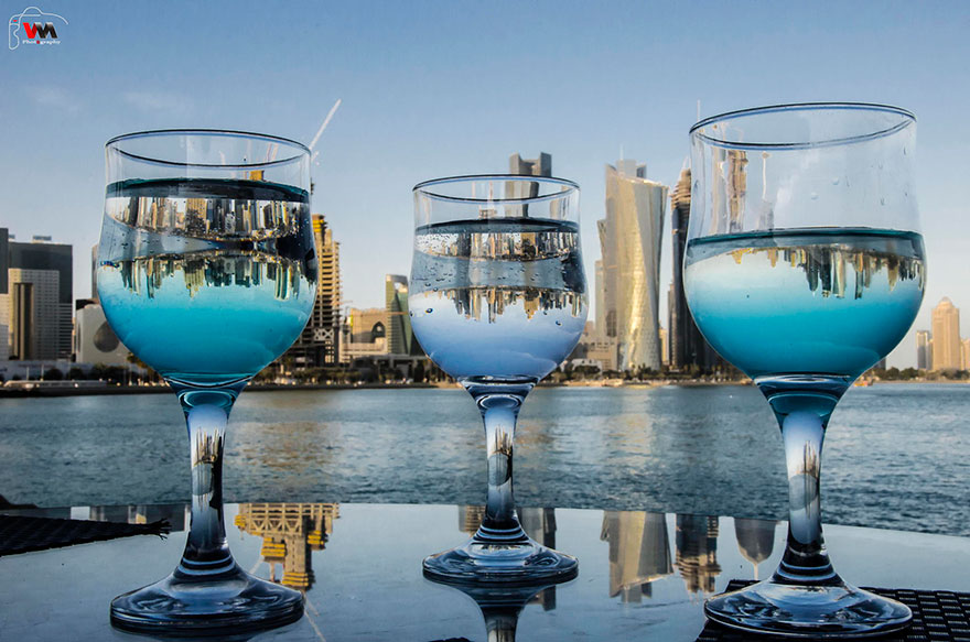 riflessi Skyline Of Doha Qatar