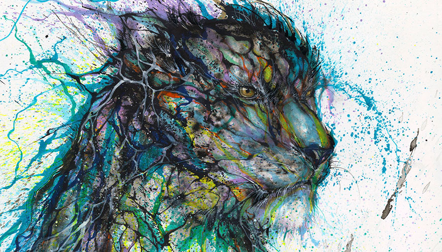 hua tunan animali schizzi d'inchiostro Blue Leopard