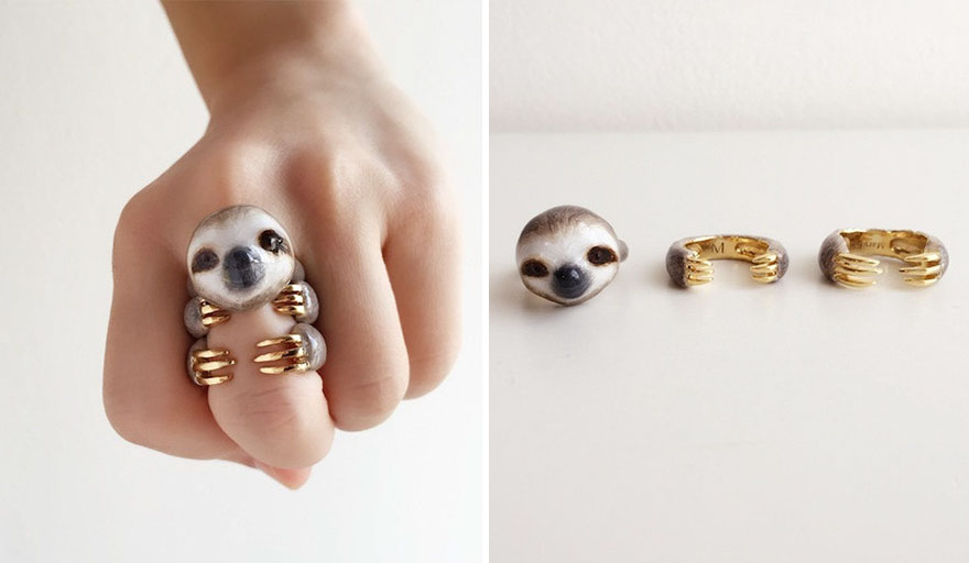 Anello a forma di bradipo