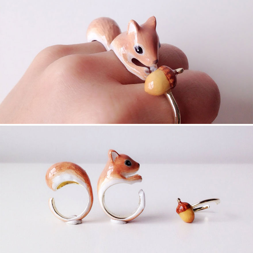 Anello a forma di scoiattolo