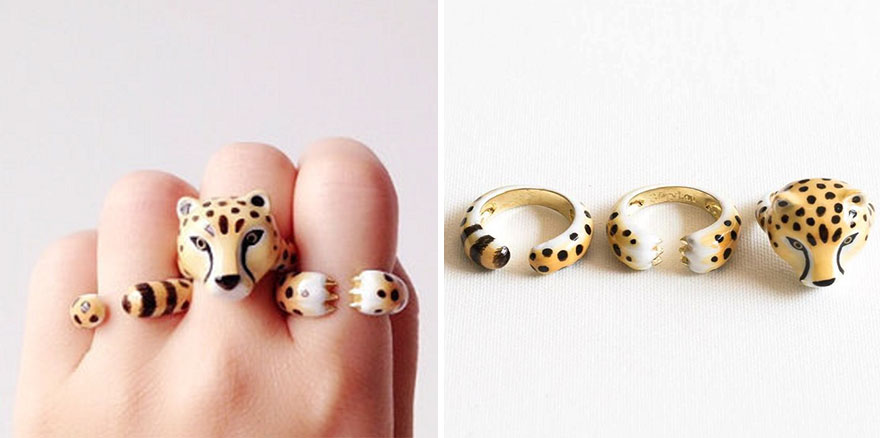 Anello a forma di ghepardo