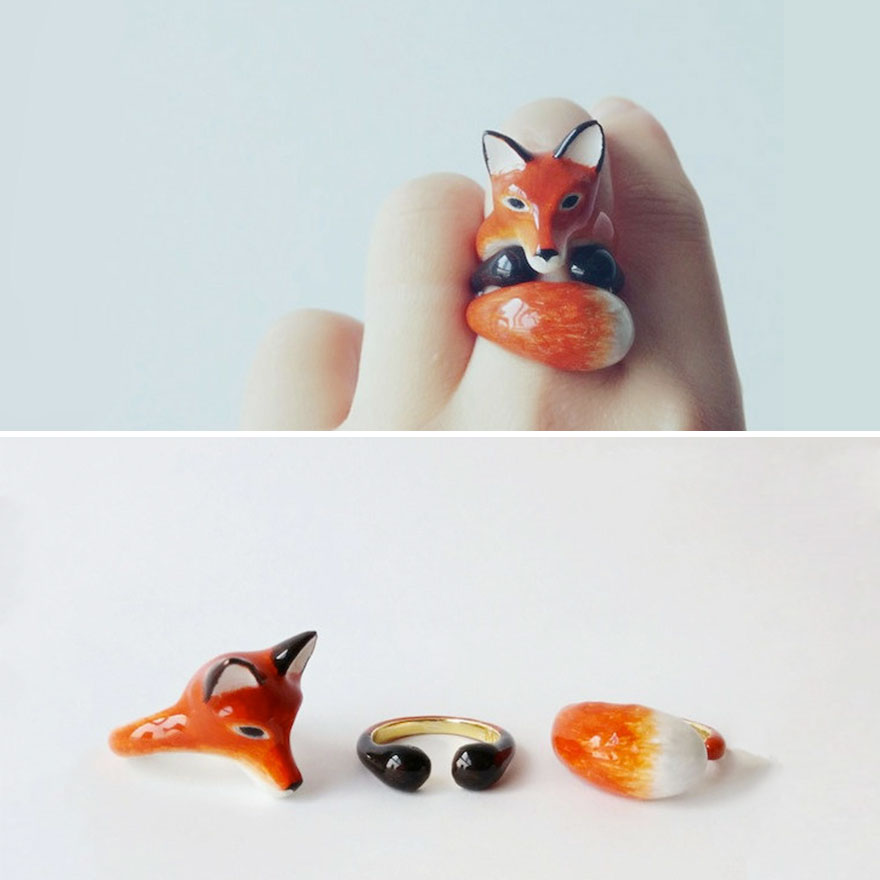 Anello a forma di volpe