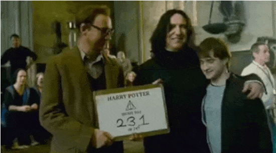 Piton abbraccia Lupin ed Harry