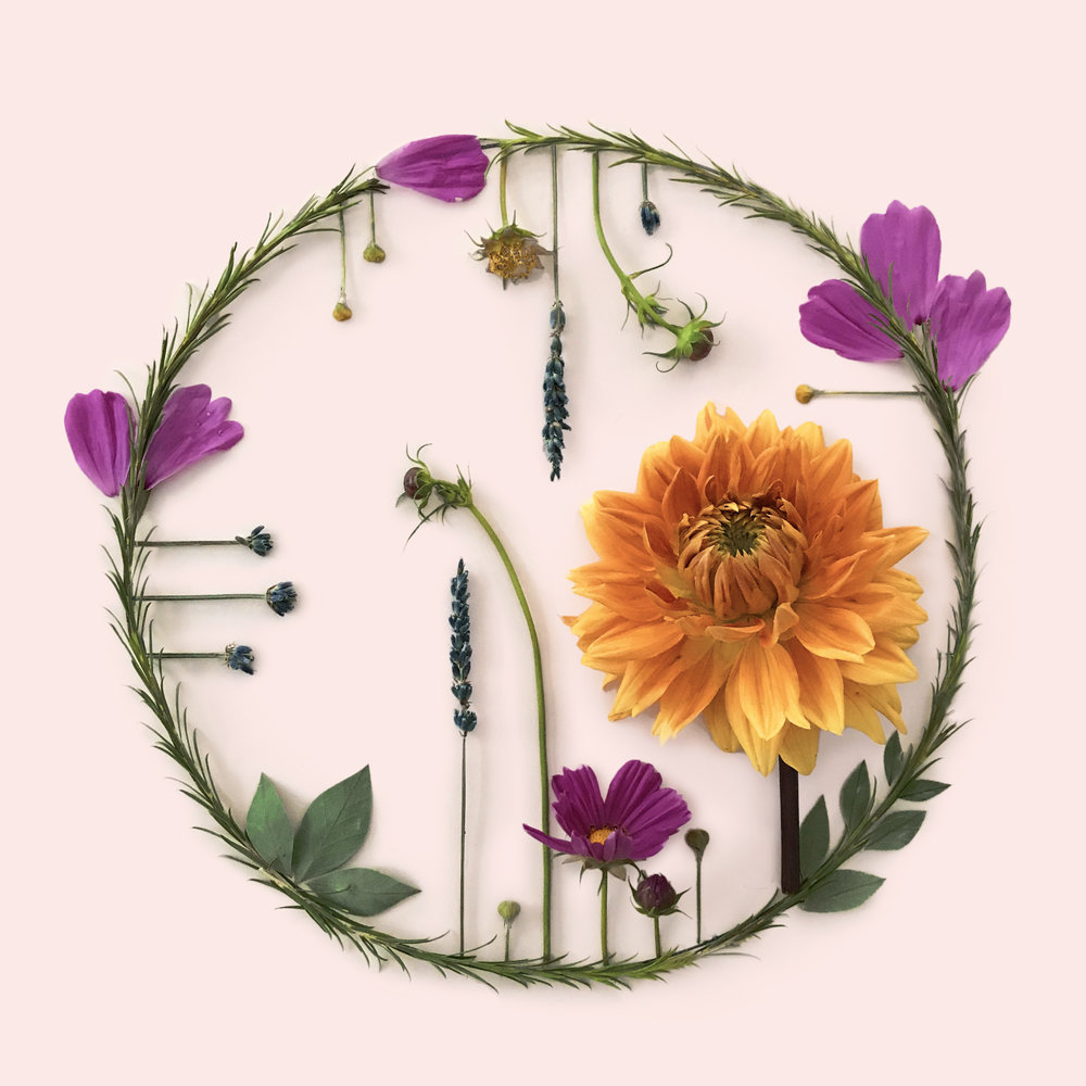 composizioni geometriche con materiali naturali