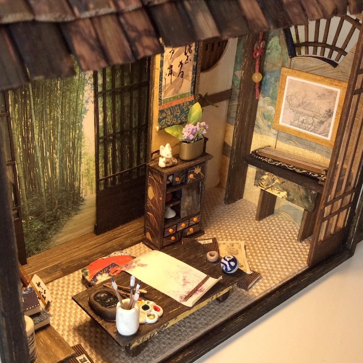 Le repliche in miniatura delle case tradizionali giapponesi
