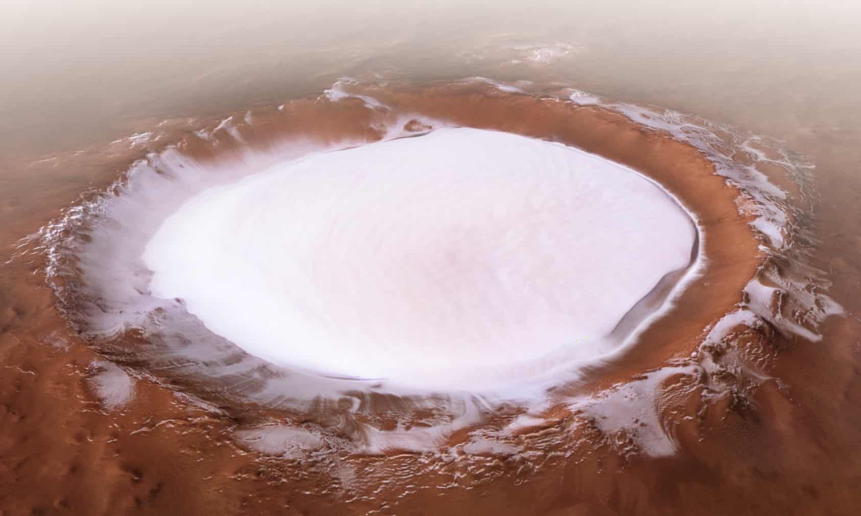 ghiaccio nel cratere Korolev, su Marte 
