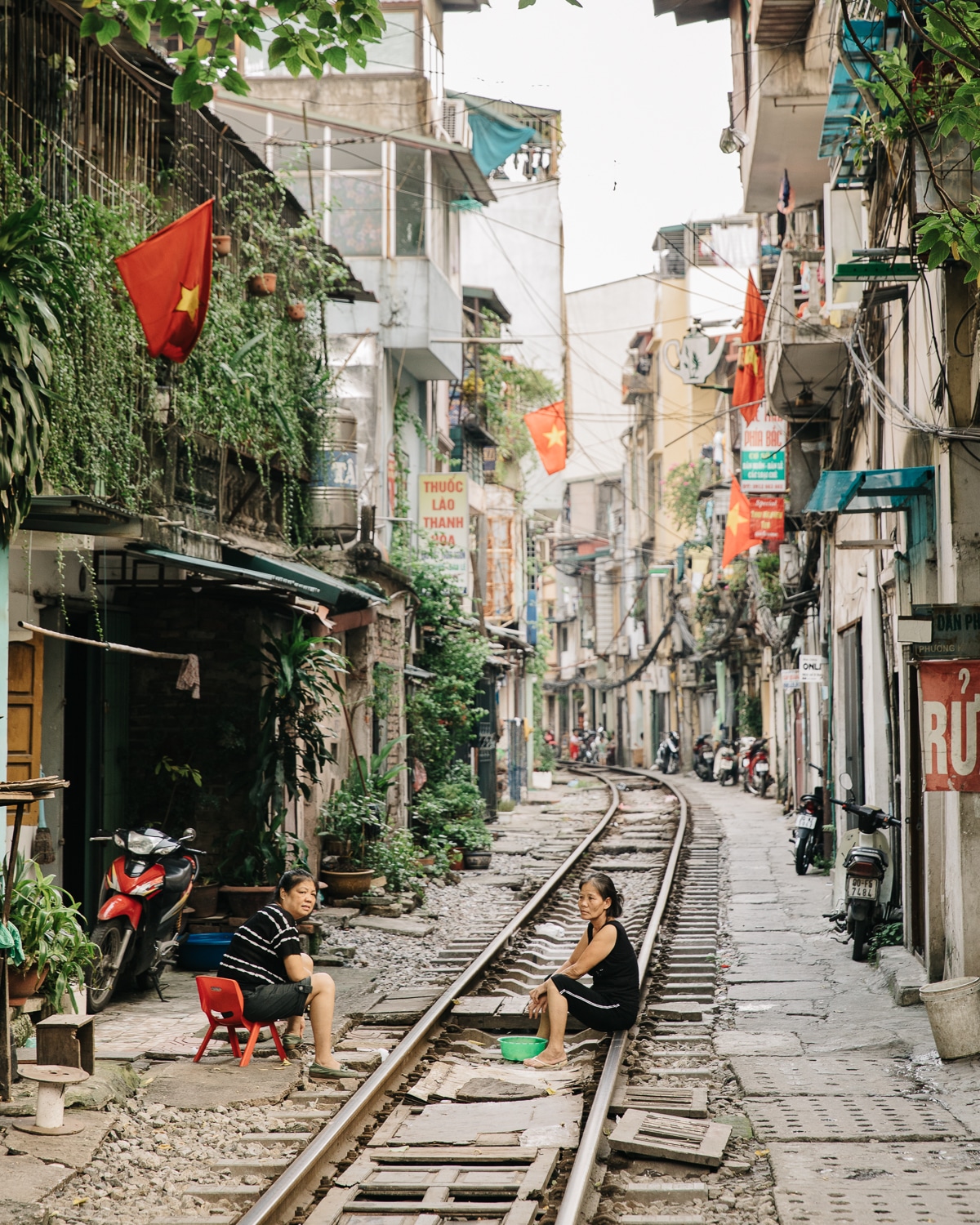 Strada Le Duan nel Quartiere Vecchio di Hanoi