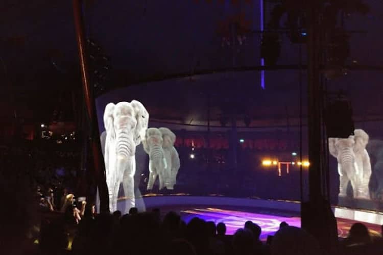 Circo Roncalli animali ologrammi