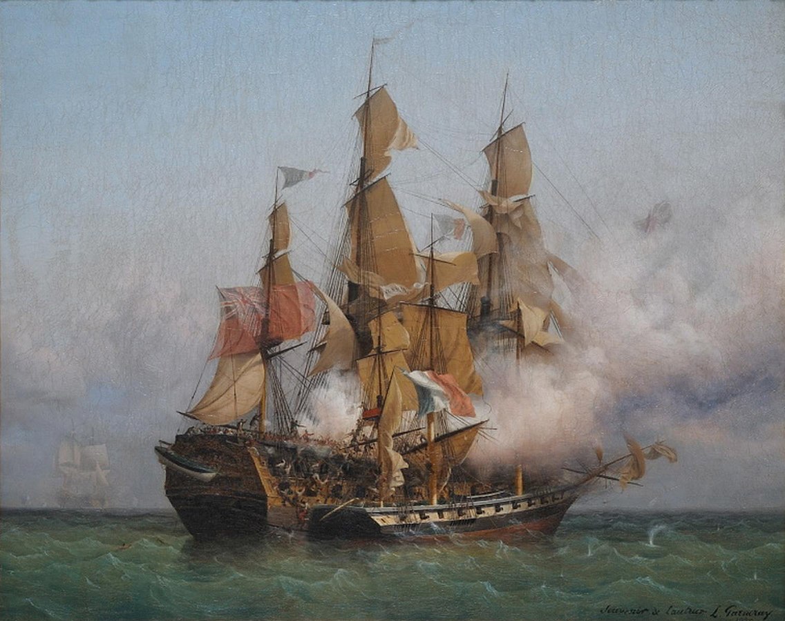 Un combattimento tra la Confiance (del corsaro Robert Surcouf) e il Kent