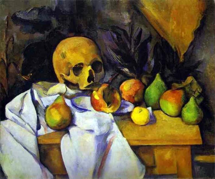 Paul Cézanne, Natura morta con teschio (1895-1900)