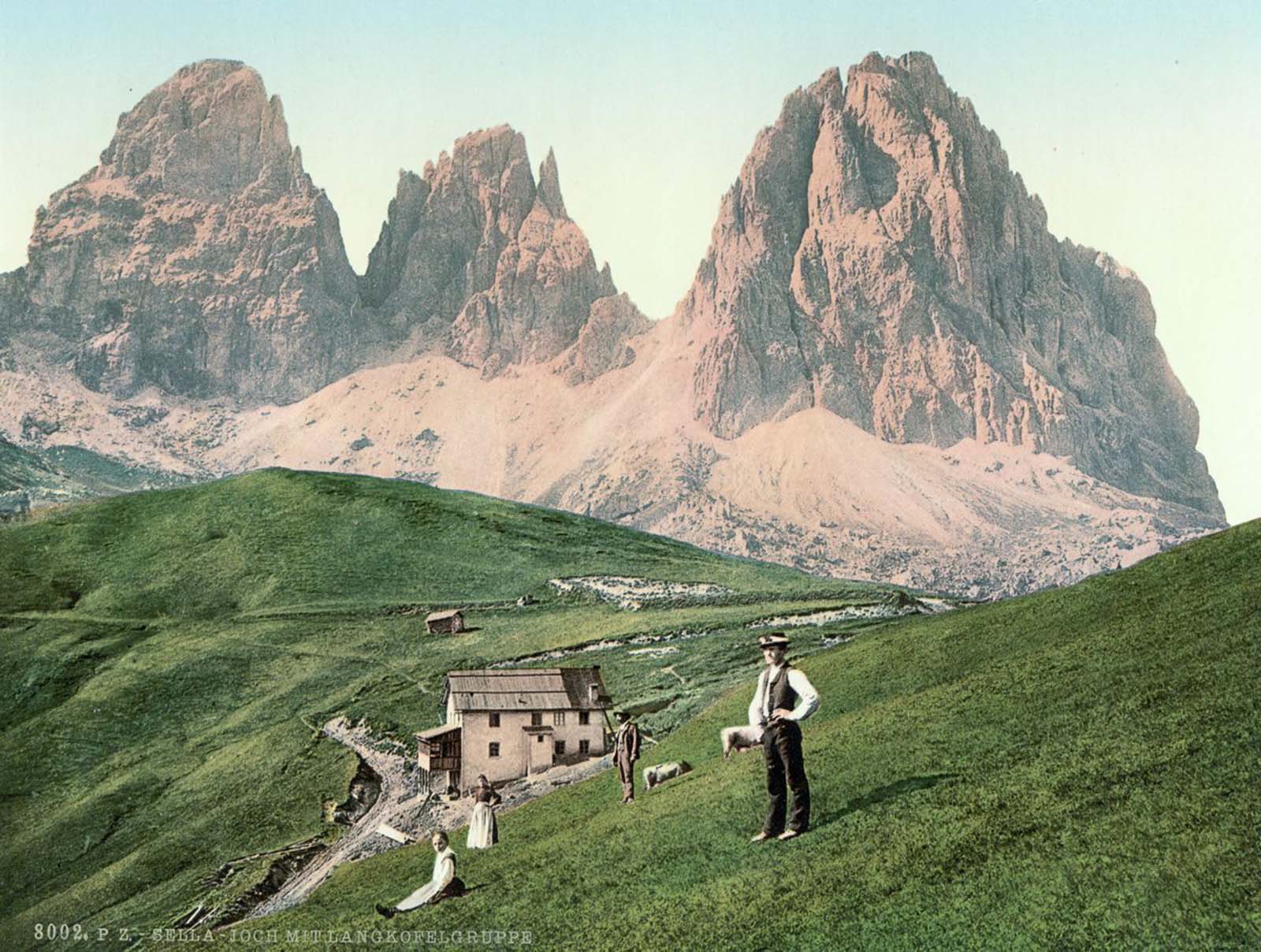 Sasso Levante e Sassolungo, fotocromia vintage 1890