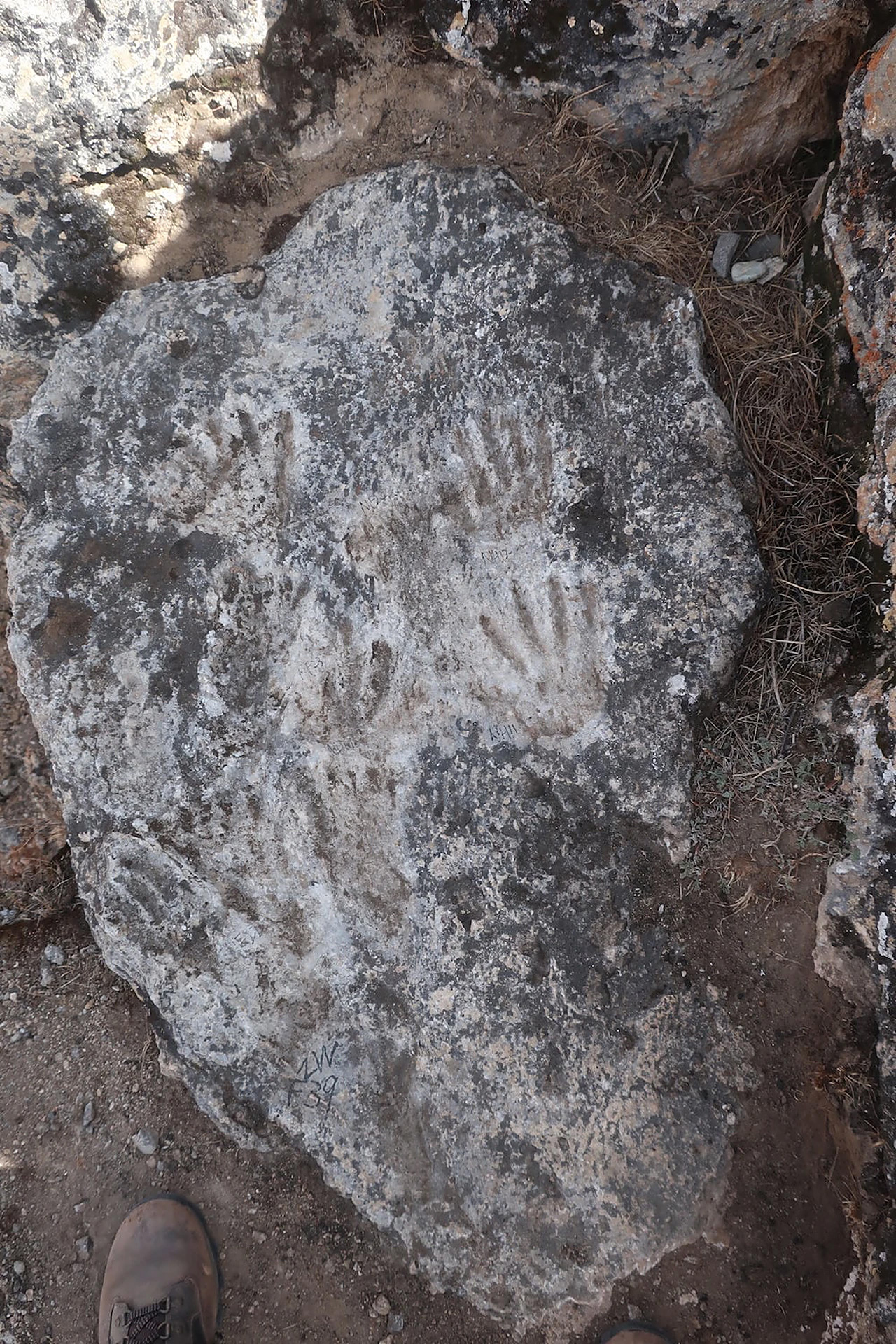 Queste impronte rinvenute nel villaggio Quesang potrebbero costituire l'esempio di arte rupestre più antico di sempre