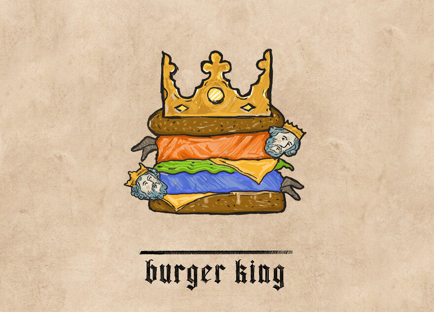 Burger King, logo in stile medievale