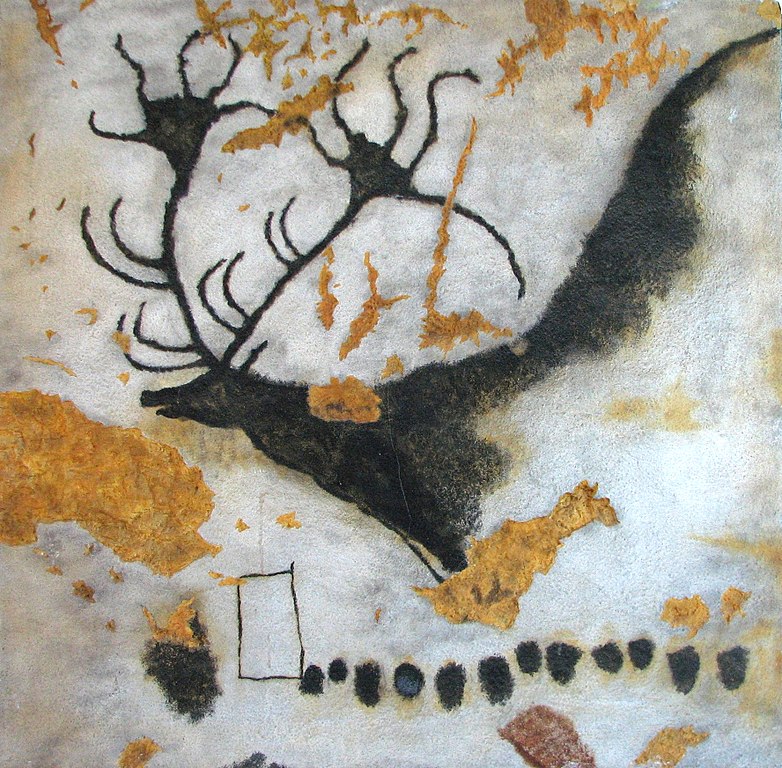 Un Megaloceros dipinto nelle grotte